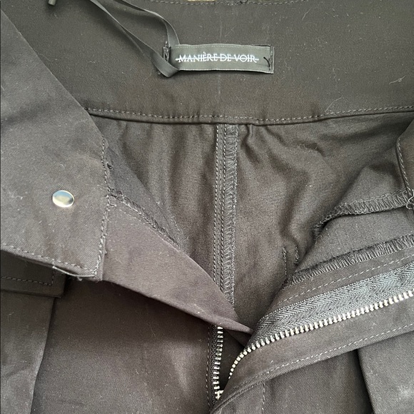 NWT MANIERE DE VOIR Carpenter Cargo Trousers Black Pants in Size 4 - Picture 10 of 16